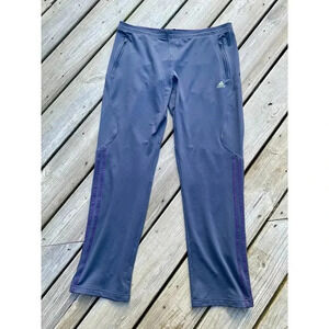 Adidas ClimaCool Clima365 Mens Medium Track Pants Zip Gray Purple NEW NWOT